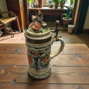 Vintage Stein Old Gerz W Germany Fox Hunt Figure Limited Edition